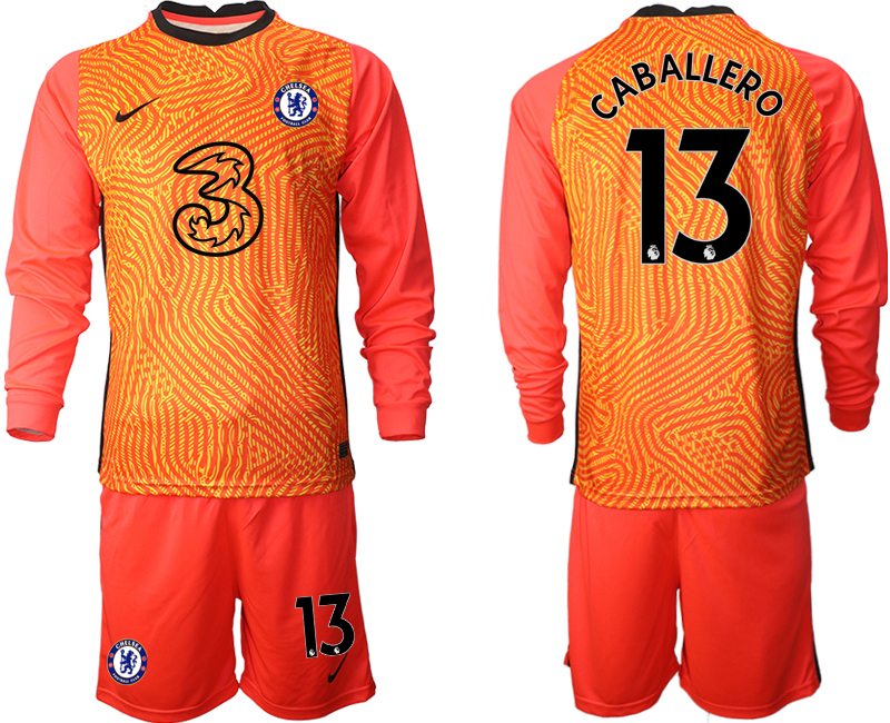 Men 2021 Chelsea red goalkeeper long sleeve 13 soccer jerseys